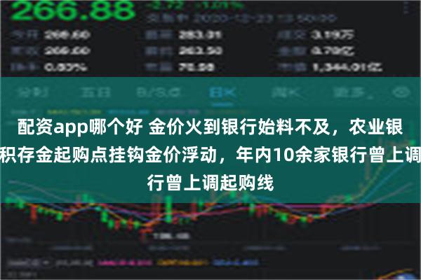 配资app哪个好 金价火到银行始料不及，农业银行宣布积存金起购点挂钩金价浮动，年内10余家银行曾上调起购线